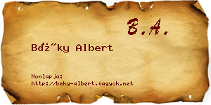 Béky Albert névjegykártya